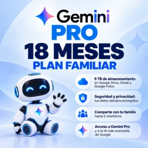 Gemini Pro + Google One (5tb) - Plan Familiar De 18 Meses