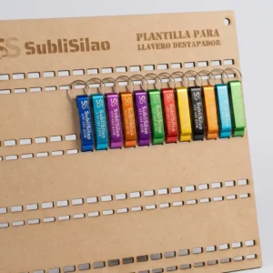 Plantilla para grabado láser de llavero destapador de aluminio