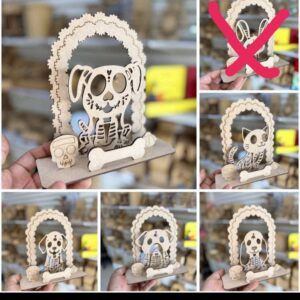Perritos altar con calavera y hueso - Vectores para altar de mascotas